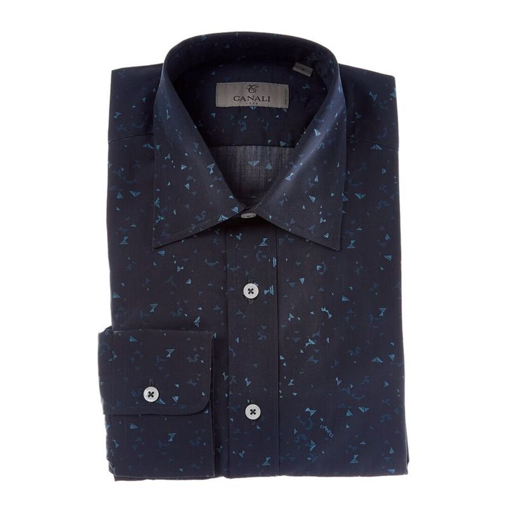 Canali Mens  Dress Shirt, Blue